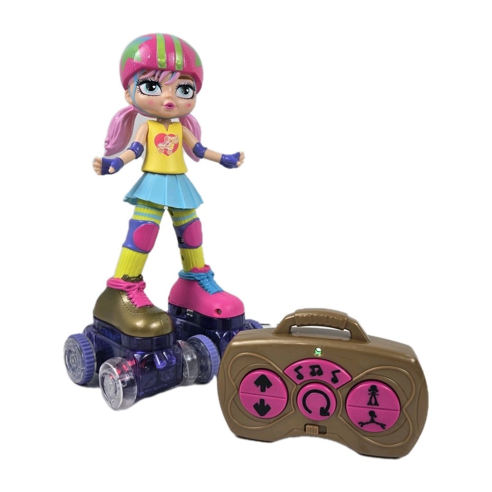 Rock N Rollerskate Doll‎ Rainbow Riley Light Up Remote Control Skating Toy VIDEO